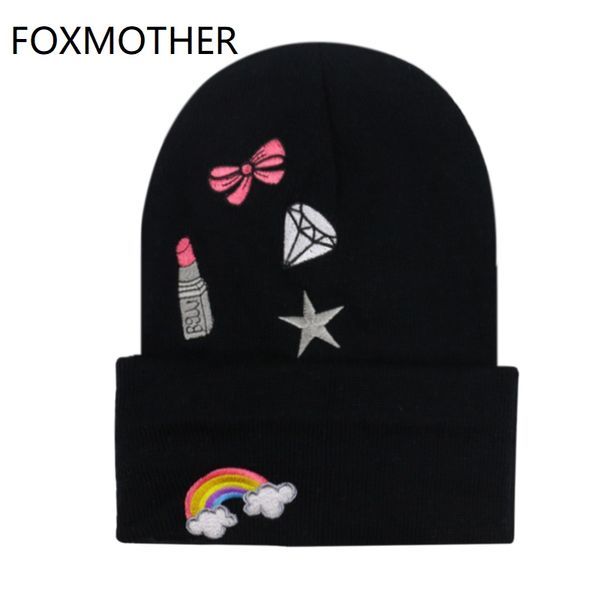 foxmother new winter fashion black grey rainbow diamond star lipstick embroidery beanie hats for women girls caps bonnet femme, Blue;gray
foxmother new winter fashion black grey rainbow diamond star lipstick embroidery beanie hats for women girls caps bonnet femme, Blue;gray