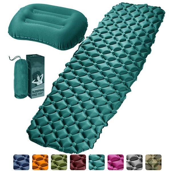 camping sleeping pad inflatable travel pillow ultralight backpacking air mattress w compact carrying bag sleeping mat blackish green
camping sleeping pad inflatable travel pillow ultralight backpacking air mattress w compact carrying bag sleeping mat blackish green