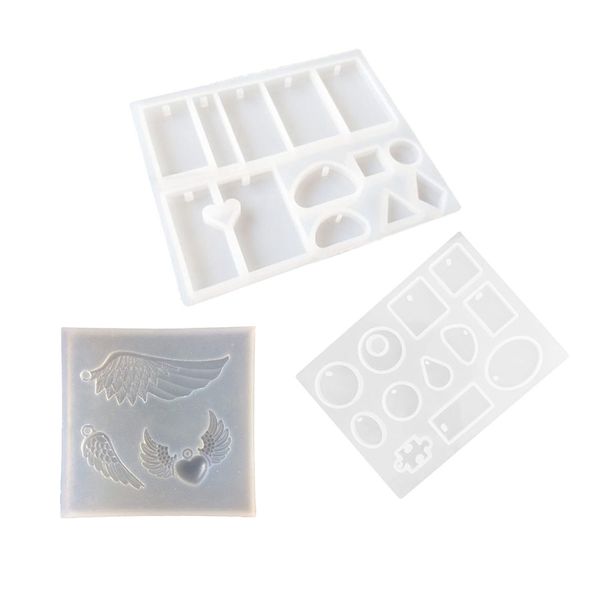 3 pcs diy craft jewelry making resin casting mould silicone pendant mold, 1 pcs angel wing tools & 2 mold with hanging hole
3 pcs diy craft jewelry making resin casting mould silicone pendant mold, 1 pcs angel wing tools & 2 mold with hanging hole