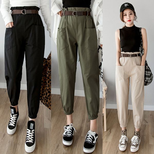 women's pants & capris fashion female solid high waist loose harem pant women 2021 spring summer pencil trousers casual cargo streetwea, Black;white
women's pants & capris fashion female solid high waist loose harem pant women 2021 spring summer pencil trousers casual cargo streetwea, Black;white