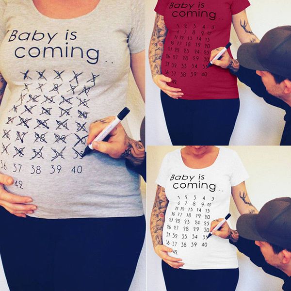 baby is coming maternity t-shirt mama clothes women calendar countdown pregnancy tee mark off baby announcment tee, White
baby is coming maternity t-shirt mama clothes women calendar countdown pregnancy tee mark off baby announcment tee, White