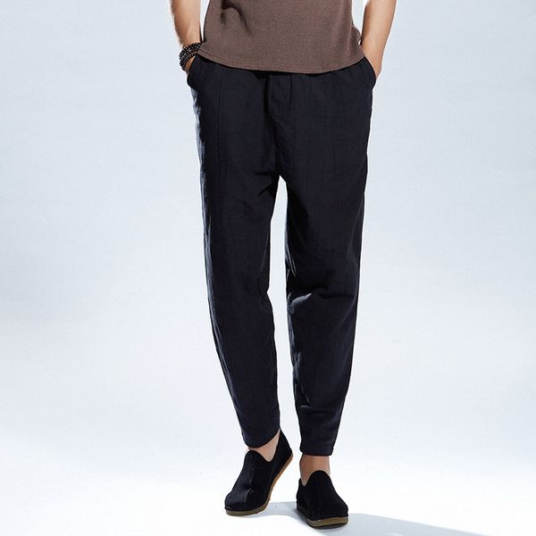 2019 new arrival elastic pencil pants men flax and cotton black stripes pants mens fashion brand trousers male broek pantaloni
2019 new arrival elastic pencil pants men flax and cotton black stripes pants mens fashion brand trousers male broek pantaloni