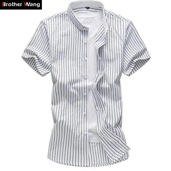 brother wang men's casual thin striped shirt summer new male slim business fashion short sleeve shirt large size brand 6xl 7xl, White;black
brother wang men's casual thin striped shirt summer new male slim business fashion short sleeve shirt large size brand 6xl 7xl, White;black