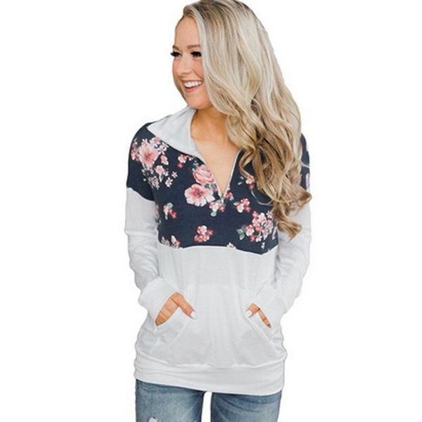 women autumn floral long sleeve hoodies sweatshirt jumper zip pullover female pocket casual ladies clothes, Black
women autumn floral long sleeve hoodies sweatshirt jumper zip pullover female pocket casual ladies clothes, Black