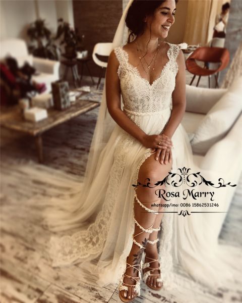плюс размер винтаж кружева boho свадебные платья 2019 a line v шеи дешевые скромная богемия страна греческих свадебные платья vestido de nov, White
плюс размер винтаж кружева boho свадебные платья 2019 a line v шеи дешевые скромная богемия страна греческих свадебные платья vestido de nov, White
