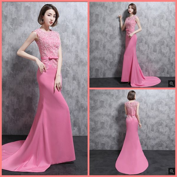 vestido de festa pink satin mermaid lace appliques beaded evening dress scoop neckline sequined with sashes and bow evening gown sale, Black;red
vestido de festa pink satin mermaid lace appliques beaded evening dress scoop neckline sequined with sashes and bow evening gown sale, Black;red