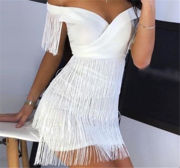 women night club party dresses fashion off shoulder tassel white dresses casual women summer clothes, Black;gray
women night club party dresses fashion off shoulder tassel white dresses casual women summer clothes, Black;gray