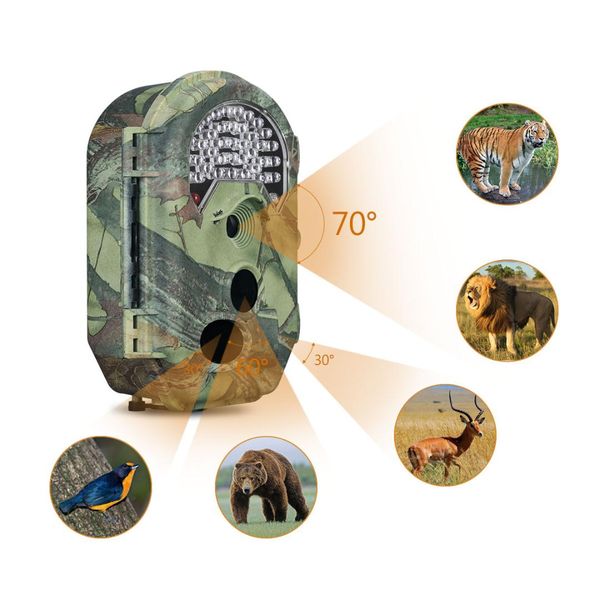 

e6 16mp 1080p hd 2.0" tft ip54 waterproof hunting camera lcd camouflage trail camera 5mp color cmos ir flash leds cameras