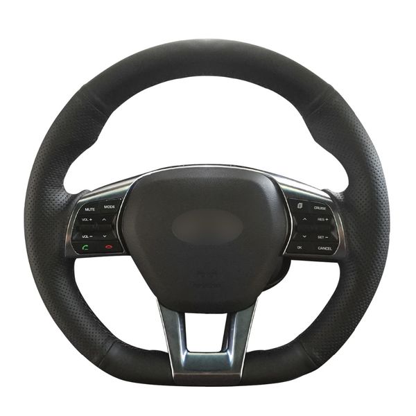 hand-stitched diy black micro fiber leather car steering wheel cover for hyundai sonata 9 2015 2016 2017 (3-spoke) accessories
hand-stitched diy black micro fiber leather car steering wheel cover for hyundai sonata 9 2015 2016 2017 (3-spoke) accessories