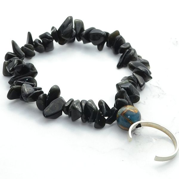 handmade fashion creative black obsidian gravel gold sand beaded bracelet for women gift, Golden;silver
handmade fashion creative black obsidian gravel gold sand beaded bracelet for women gift, Golden;silver