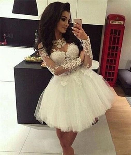 custom ball gown homecoming dresses long sleeves sheer neck sweet 16 dresses pageant prom dresses mini short graduation dress hd007, Blue;pink
custom ball gown homecoming dresses long sleeves sheer neck sweet 16 dresses pageant prom dresses mini short graduation dress hd007, Blue;pink