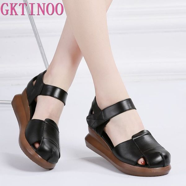 gktinoo fashion summer shoes women sandals 2020 round toe genuine leather wedges sandals ladies thick bottom platform, Black
gktinoo fashion summer shoes women sandals 2020 round toe genuine leather wedges sandals ladies thick bottom platform, Black
