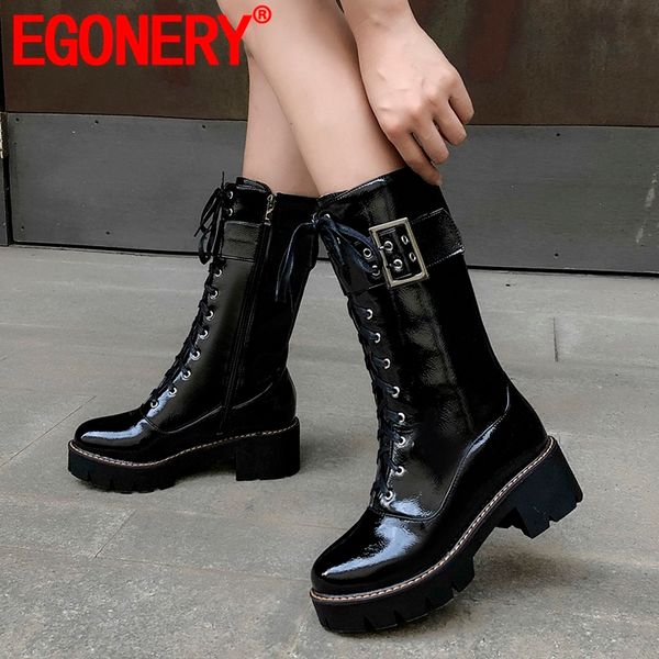 egonery outside fashion mid calf boots 2019 winter new high heels platform cross-tied zip plus size women shoes drop shipping, Black
egonery outside fashion mid calf boots 2019 winter new high heels platform cross-tied zip plus size women shoes drop shipping, Black