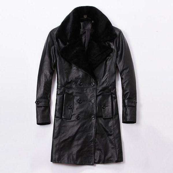 winter new thick cowhide jacket genuine leather clothes male slim long detachable fur collar windbreaker men tide plus size coat, Tan;black
winter new thick cowhide jacket genuine leather clothes male slim long detachable fur collar windbreaker men tide plus size coat, Tan;black
