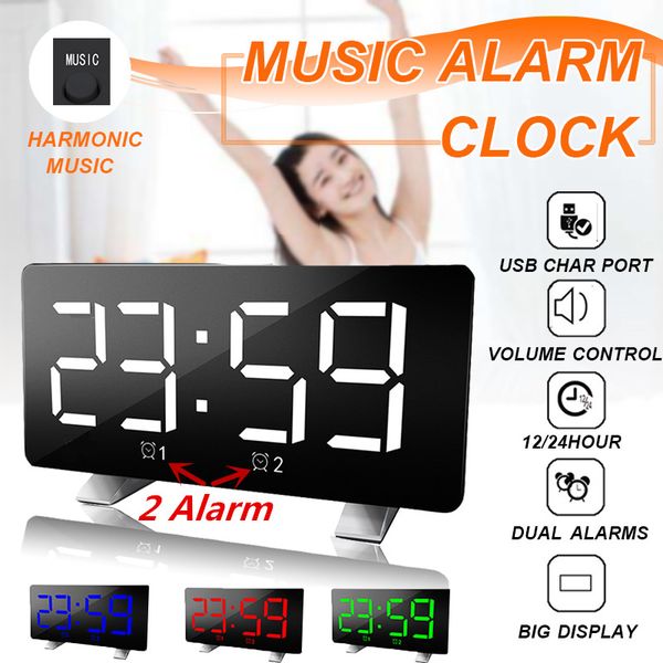 music+fm radio digital alarm clock led mirror clock multifunction snooze display time night lcd light table deskusb cable
music+fm radio digital alarm clock led mirror clock multifunction snooze display time night lcd light table deskusb cable