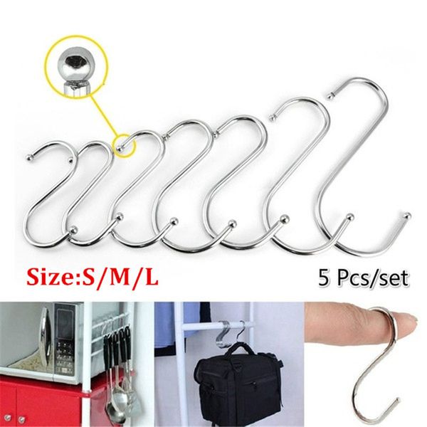 5pcs metal s shaped hooks multifunction storage hooks stainless steel hook
5pcs metal s shaped hooks multifunction storage hooks stainless steel hook