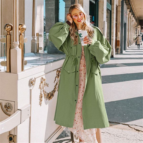 women long trench coat spring 2019 lace up waist lantern sleeve pocket coat women solid windbreaker coats female plus size, Tan;black
women long trench coat spring 2019 lace up waist lantern sleeve pocket coat women solid windbreaker coats female plus size, Tan;black