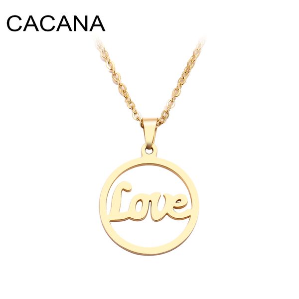 cacana stainless steel necklace for women man alphabet letter love choker gift pendant necklace engagement jewelry, Silver
cacana stainless steel necklace for women man alphabet letter love choker gift pendant necklace engagement jewelry, Silver