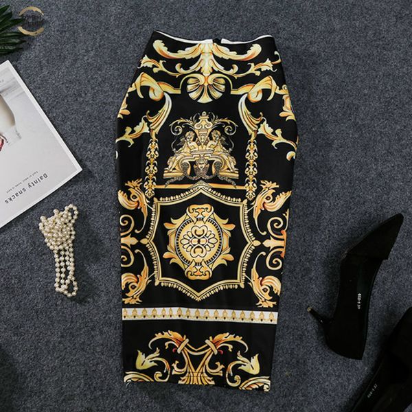 new-coming 2019 european women summer print pencil skirt high stretch abstract pattern midi slip hip skirt female, Black
new-coming 2019 european women summer print pencil skirt high stretch abstract pattern midi slip hip skirt female, Black