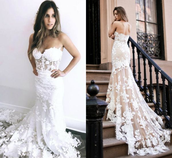 2019 mermaid wedding dresses sweetheart lace appliqued bone sweep train country wedding dress custom plus size vestidos de novia, White
2019 mermaid wedding dresses sweetheart lace appliqued bone sweep train country wedding dress custom plus size vestidos de novia, White