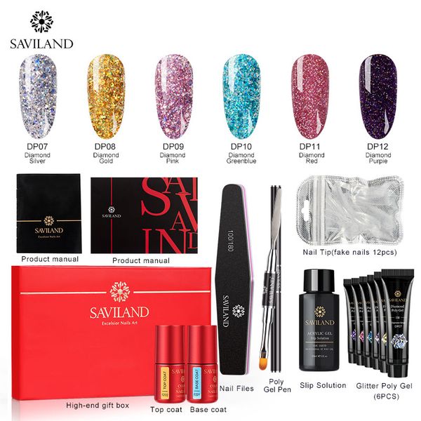 saviland glitter diamond ploy gel kits nail gel polish soak off uv base coat fast hard nail extension nails design tools
saviland glitter diamond ploy gel kits nail gel polish soak off uv base coat fast hard nail extension nails design tools