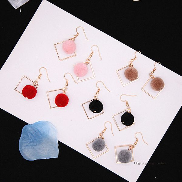 New Popular Colorful Plushball Drop Earrings Women's Fashion Geometric Earrings Brinco Gift For Girl Wholesale Jewelry E0129
New Popular Colorful Plushball Drop Earrings Women's Fashion Geometric Earrings Brinco Gift For Girl Wholesale Jewelry E0129