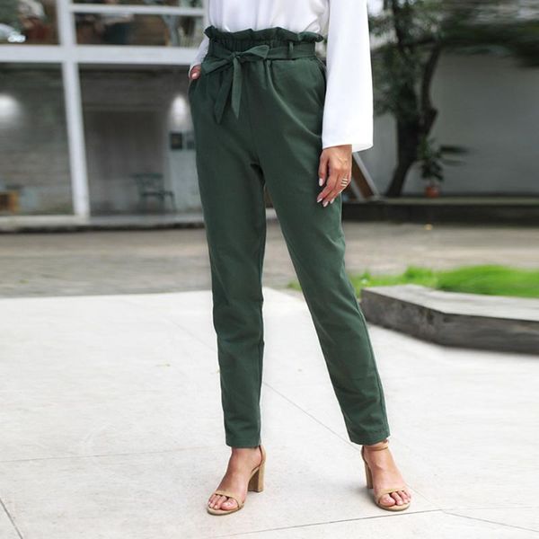 fashion high waist bowknot lace up women casual pants solid green pockets pencil pants slim female trousers thin streetwear, Black;white
fashion high waist bowknot lace up women casual pants solid green pockets pencil pants slim female trousers thin streetwear, Black;white