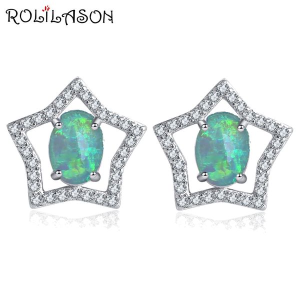 rolilason special desgin five-pointed star desgin for girl silver stamped green fire opal stud earrings fashion jewelry oe730, Golden;silver
rolilason special desgin five-pointed star desgin for girl silver stamped green fire opal stud earrings fashion jewelry oe730, Golden;silver