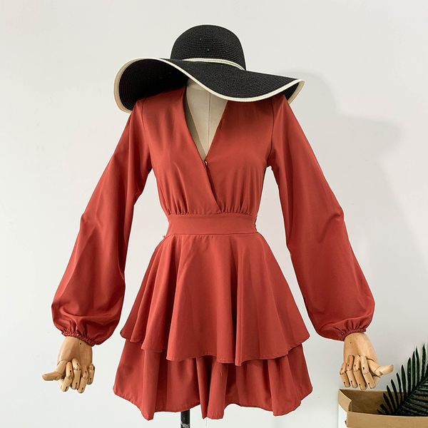 spring temperament collar puff sleeves high waist slimming ruffles holiday jumpsuit women 2019 fashion women's clothing, Black;white
spring temperament collar puff sleeves high waist slimming ruffles holiday jumpsuit women 2019 fashion women's clothing, Black;white