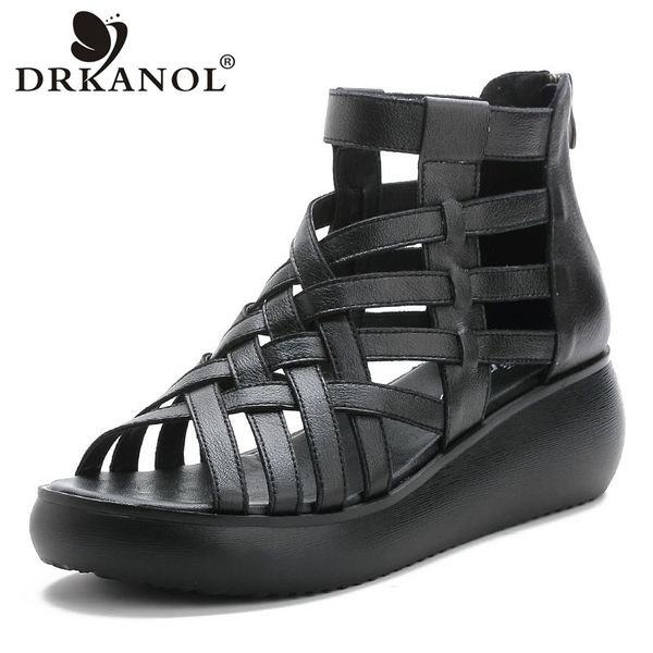 drkanol 2020 genuine leather summer shoes wedges sandals women gladiator sandals vintage open toe cross platform female, Black
drkanol 2020 genuine leather summer shoes wedges sandals women gladiator sandals vintage open toe cross platform female, Black
