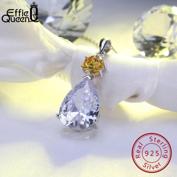 effie queen 925 sterling silver pendant necklace water drop yellow white zircon silver chain necklace for women jewelry bn63
effie queen 925 sterling silver pendant necklace water drop yellow white zircon silver chain necklace for women jewelry bn63