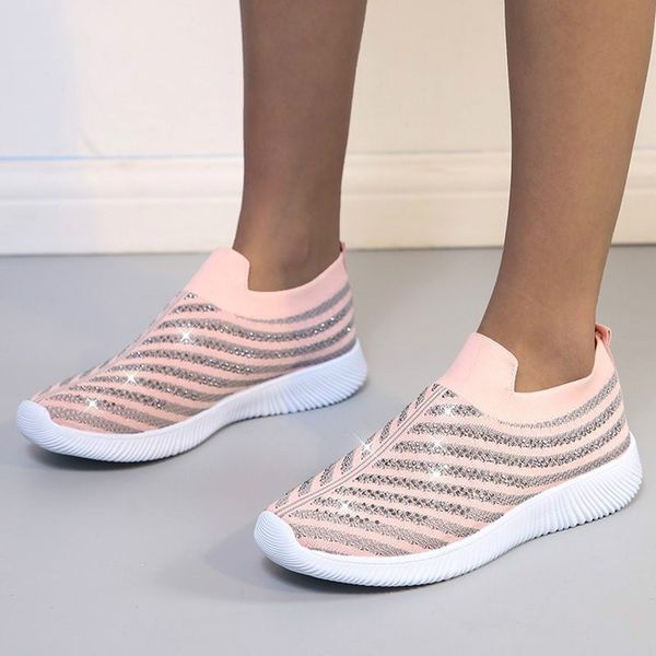 women's ladies ankle shoes flat loafers crystal fashion bling sneakers casual ladies slip on breathable casual shoes h41, Black
women's ladies ankle shoes flat loafers crystal fashion bling sneakers casual ladies slip on breathable casual shoes h41, Black