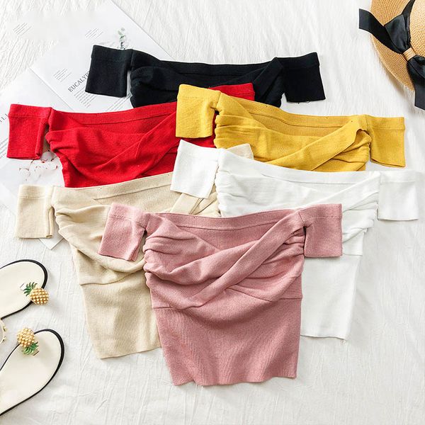 2020 summer tied knitting sweater women solid pleated crop sweater small size highstreet tees sweaters for women, White;black
2020 summer tied knitting sweater women solid pleated crop sweater small size highstreet tees sweaters for women, White;black