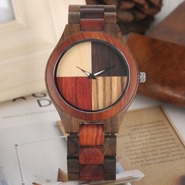 4 colors splice dial wood watch retro solid full wooden bangle mixed color quartz clock male men's wrist watch luxury reloj, Slivery;brown
4 colors splice dial wood watch retro solid full wooden bangle mixed color quartz clock male men's wrist watch luxury reloj, Slivery;brown