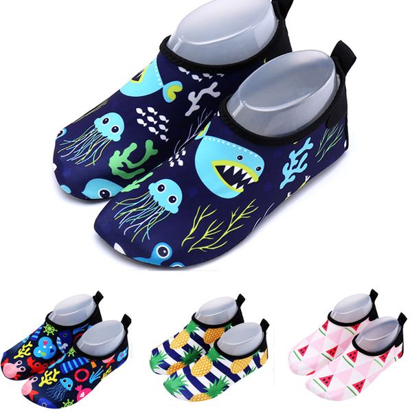 

quick dry children beach water shoes summer soft breathable anti-slip swimming surfing diving socks kids sneakers cartoon print