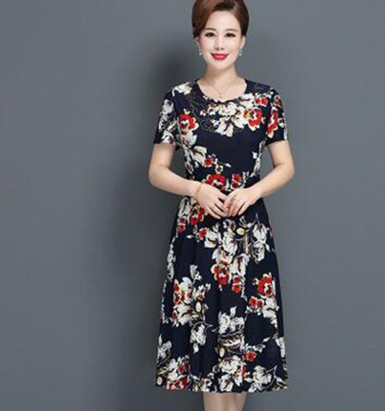 wholesale fashion middle-aged women's summer new short-sleeved mid-length slim printed dress, Black;gray
wholesale fashion middle-aged women's summer new short-sleeved mid-length slim printed dress, Black;gray