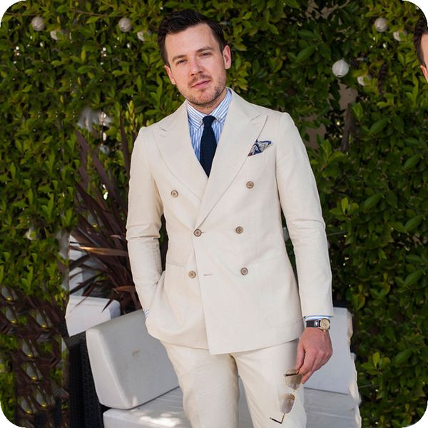 summer beach casual linen man suits for wedding groom tuxedo double breasted peaked lapel man blazer suit 2piece custom made costume homme, Black;gray
summer beach casual linen man suits for wedding groom tuxedo double breasted peaked lapel man blazer suit 2piece custom made costume homme, Black;gray