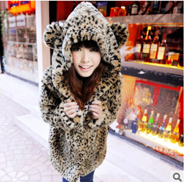 mlxslky warm cute leopard printed have ears tail fur long coat new women's faux fur warm women's coat, Black
mlxslky warm cute leopard printed have ears tail fur long coat new women's faux fur warm women's coat, Black