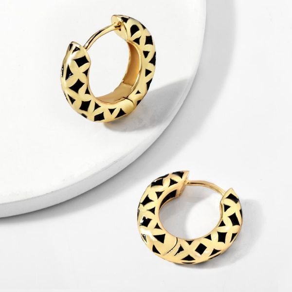 stud huggie gold earrings for women copper metal small round circle statement black enamel boho jewelry gift, Golden;silver
stud huggie gold earrings for women copper metal small round circle statement black enamel boho jewelry gift, Golden;silver