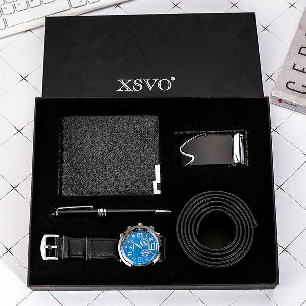 4pcs/set leather belt + wallet + quartz watch pen is a good gift choice, Slivery;brown
4pcs/set leather belt + wallet + quartz watch pen is a good gift choice, Slivery;brown