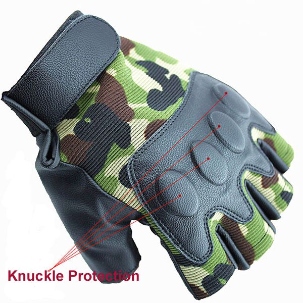 camouflage half finger weight lifting gloves adjustable outdoor tactical knuckle protection bicycle and shooting gloves, Black
camouflage half finger weight lifting gloves adjustable outdoor tactical knuckle protection bicycle and shooting gloves, Black