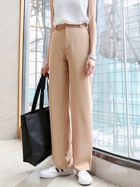 2019 new arrivals women spring wide leg pants flat pockets loose button pants high waist solid office lady straight trousers, Black;white
2019 new arrivals women spring wide leg pants flat pockets loose button pants high waist solid office lady straight trousers, Black;white