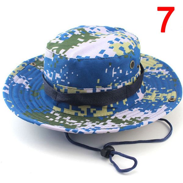 1pc men women camouflage bucket hat with string fisherman cap sun hats cap