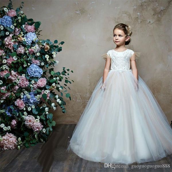 ivory cute 3d butterfly floral appliques flower girls dresses cap sleeves a line tulle long little girls pageant dresses formal wears, White;blue
ivory cute 3d butterfly floral appliques flower girls dresses cap sleeves a line tulle long little girls pageant dresses formal wears, White;blue