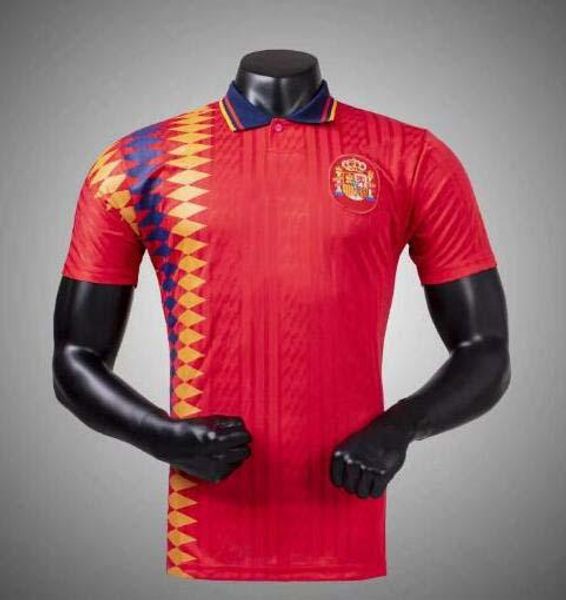 1994 spani retro jersey 1994 spain world cup raul xavi abelardo luis ensrique joaquin alonso jersey, Black 
1994 spani retro jersey 1994 spain world cup raul xavi abelardo luis ensrique joaquin alonso jersey, Black