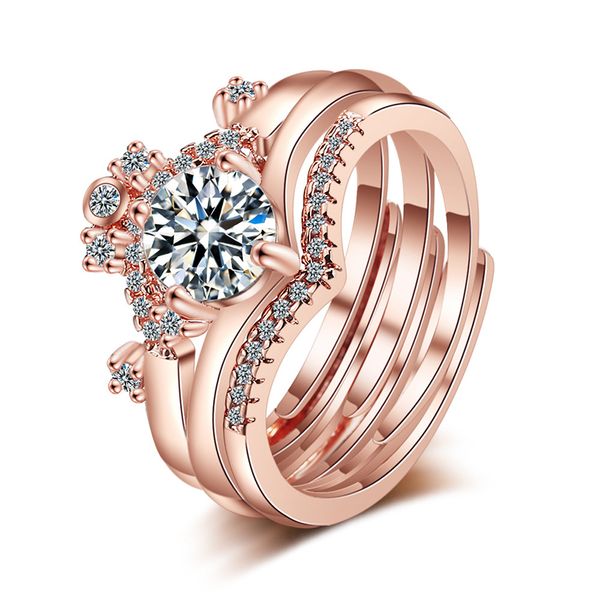 xiyanike 925 sterling silver three-in-one crystal crown ring combination for women wedding party gift europe charm jewelry, Golden;silver
xiyanike 925 sterling silver three-in-one crystal crown ring combination for women wedding party gift europe charm jewelry, Golden;silver