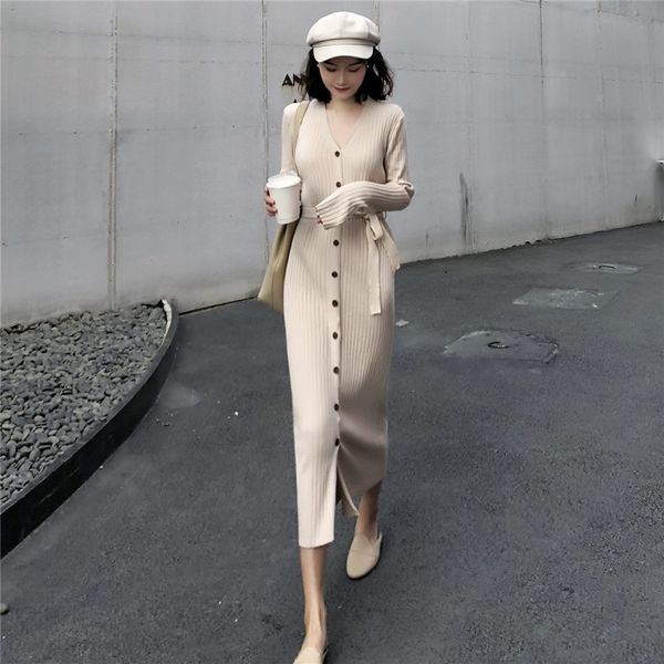 casual dresses winter women dress 2021 solid v-neck autumn knitting accept waist temperament female long sweater, Black;gray
casual dresses winter women dress 2021 solid v-neck autumn knitting accept waist temperament female long sweater, Black;gray