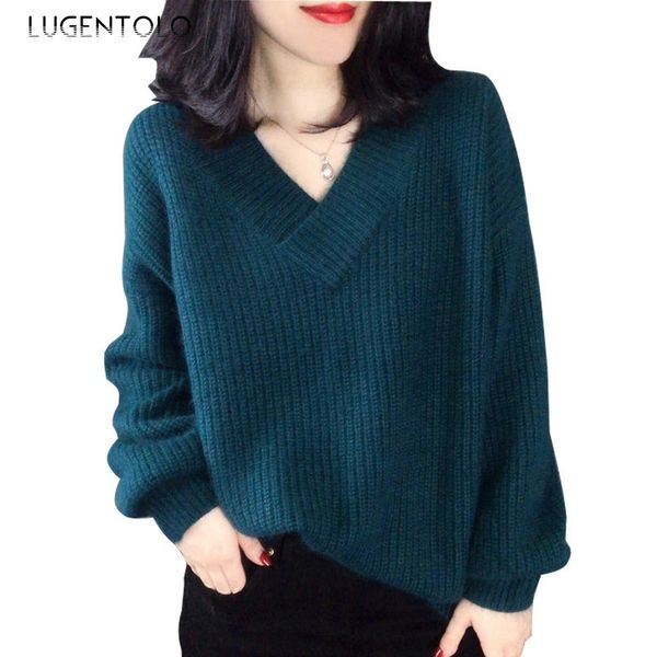 lugentolo knit sweater women spring autumn korean sleeve loose long sleeve v-neck mohair casual fashion womens sweaters, White;black
lugentolo knit sweater women spring autumn korean sleeve loose long sleeve v-neck mohair casual fashion womens sweaters, White;black