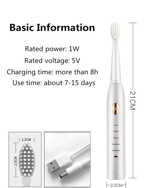 2020 personal cleaning power toothbrush rechargeable electric toothbrush with replacement brush heads and travel case, black, Silver
2020 personal cleaning power toothbrush rechargeable electric toothbrush with replacement brush heads and travel case, black, Silver