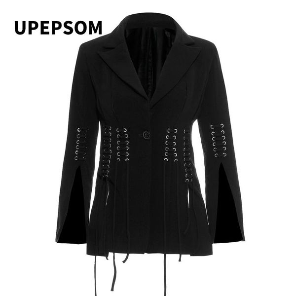 upepsom 2020 split cuff black long sleeve blazer single button women blazer office lady party vintage female jacket, White;black
upepsom 2020 split cuff black long sleeve blazer single button women blazer office lady party vintage female jacket, White;black